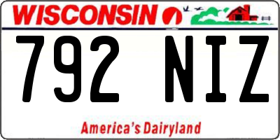 WI license plate 792NIZ