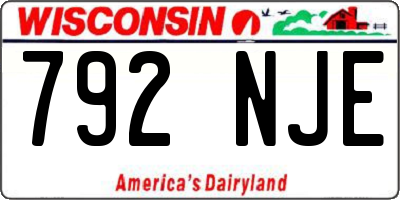 WI license plate 792NJE