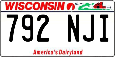 WI license plate 792NJI