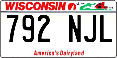 WI license plate 792NJL