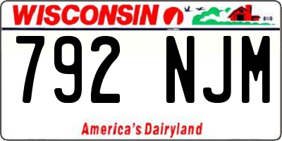 WI license plate 792NJM
