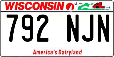 WI license plate 792NJN