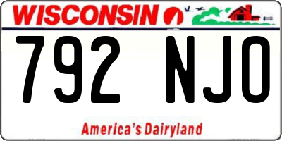 WI license plate 792NJO