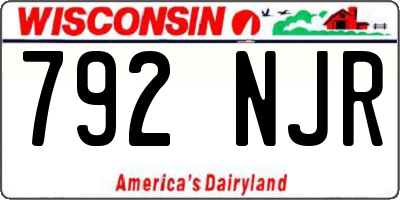 WI license plate 792NJR