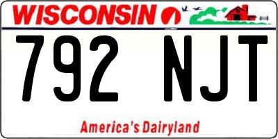 WI license plate 792NJT