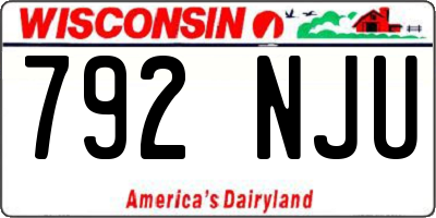 WI license plate 792NJU