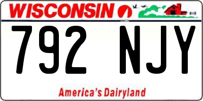 WI license plate 792NJY
