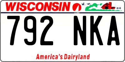 WI license plate 792NKA