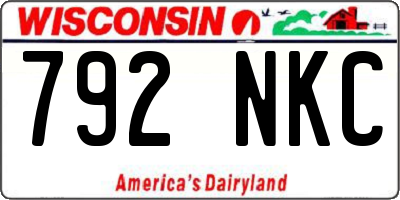 WI license plate 792NKC