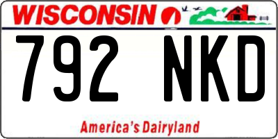 WI license plate 792NKD