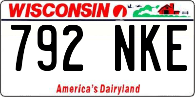 WI license plate 792NKE