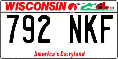 WI license plate 792NKF
