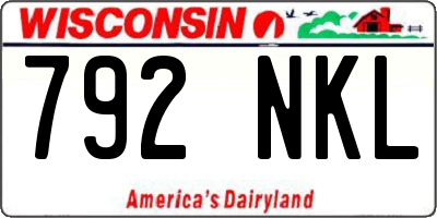 WI license plate 792NKL