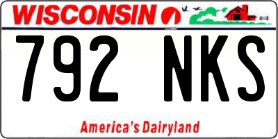 WI license plate 792NKS