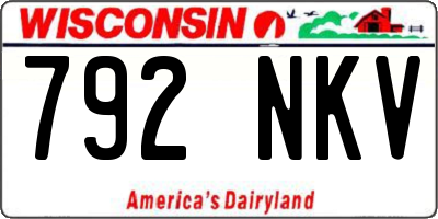 WI license plate 792NKV