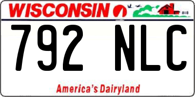 WI license plate 792NLC