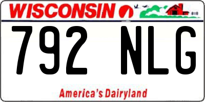 WI license plate 792NLG