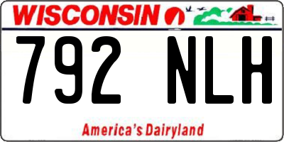 WI license plate 792NLH