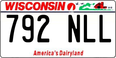WI license plate 792NLL