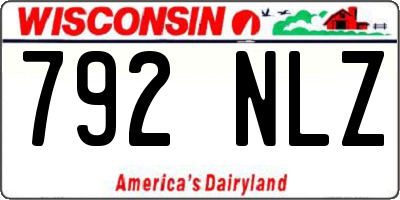 WI license plate 792NLZ