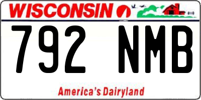 WI license plate 792NMB