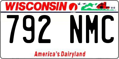 WI license plate 792NMC