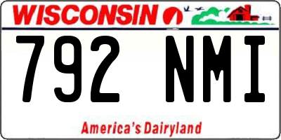 WI license plate 792NMI