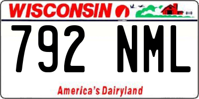 WI license plate 792NML