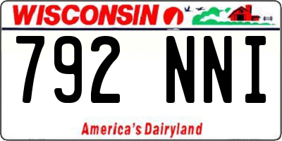 WI license plate 792NNI