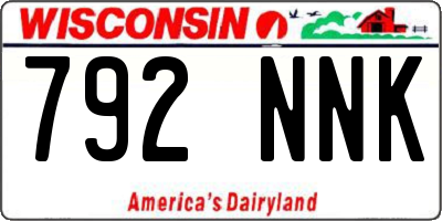 WI license plate 792NNK