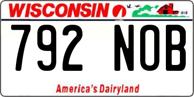 WI license plate 792NOB