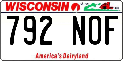 WI license plate 792NOF