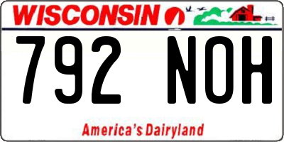 WI license plate 792NOH