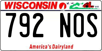 WI license plate 792NOS
