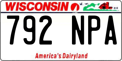 WI license plate 792NPA