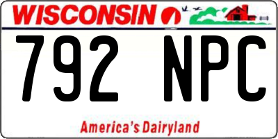 WI license plate 792NPC