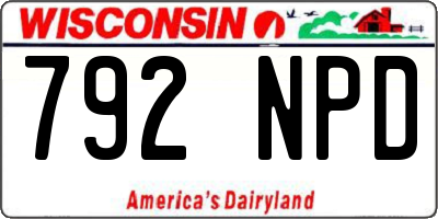WI license plate 792NPD