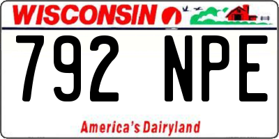WI license plate 792NPE