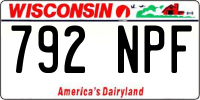 WI license plate 792NPF