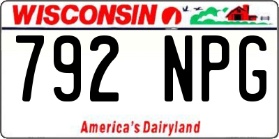 WI license plate 792NPG