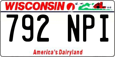 WI license plate 792NPI