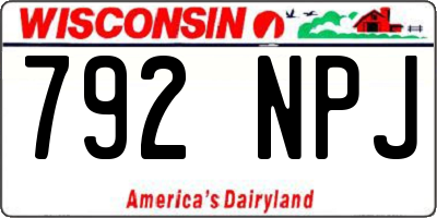 WI license plate 792NPJ