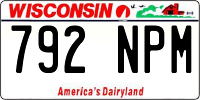 WI license plate 792NPM
