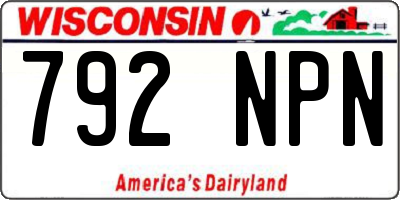 WI license plate 792NPN