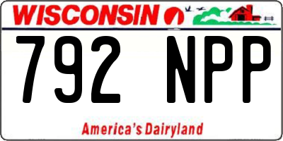 WI license plate 792NPP