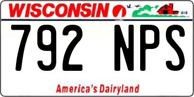 WI license plate 792NPS