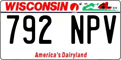 WI license plate 792NPV