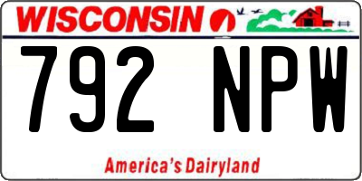 WI license plate 792NPW