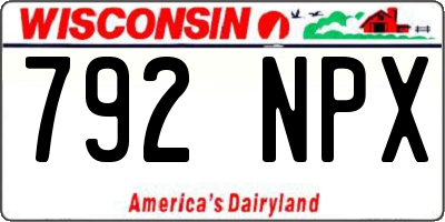 WI license plate 792NPX