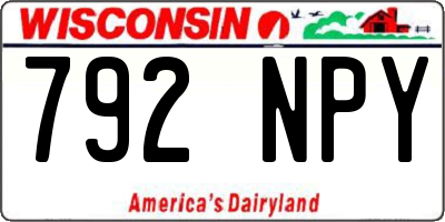 WI license plate 792NPY